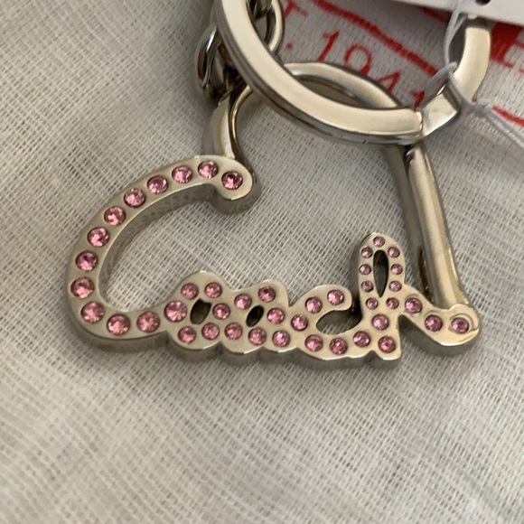 Coach Pave Script Heart Keychain - Picture 6 of 6